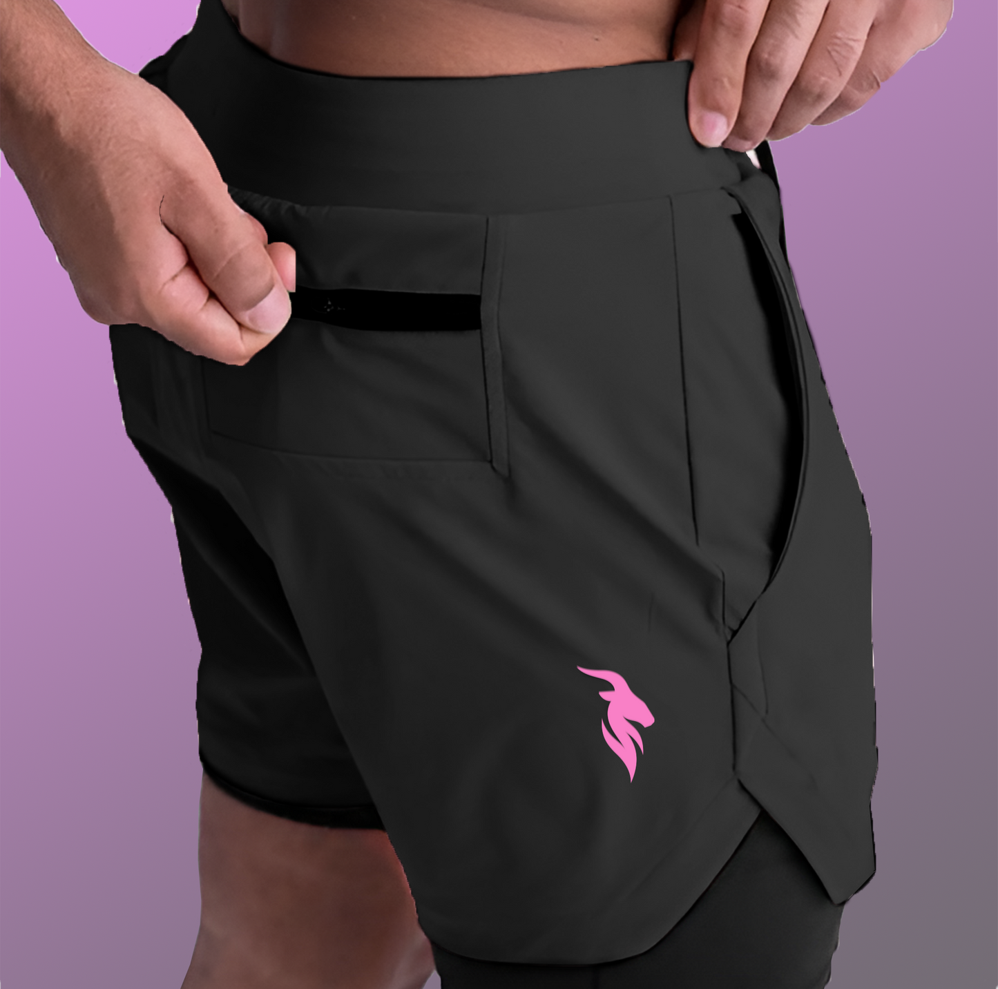 Goat'd Compression Shorts (Black and Carolina Blue)