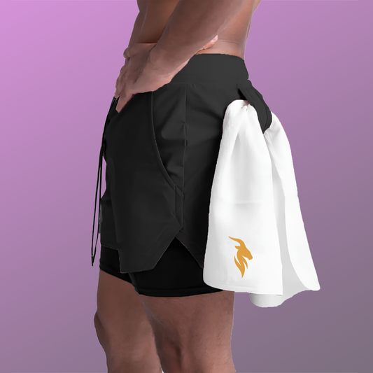 Goat'd Compression Shorts (Black and Carolina Blue)