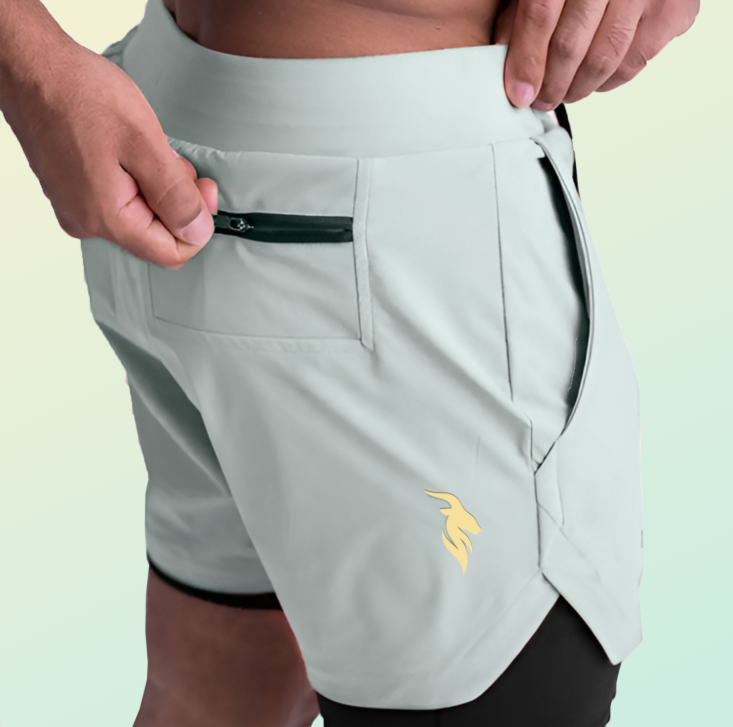 Goat'd Compression Shorts (Black and Carolina Blue)